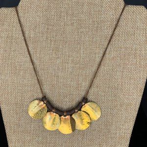 Brass metal base necklace  with metal chain